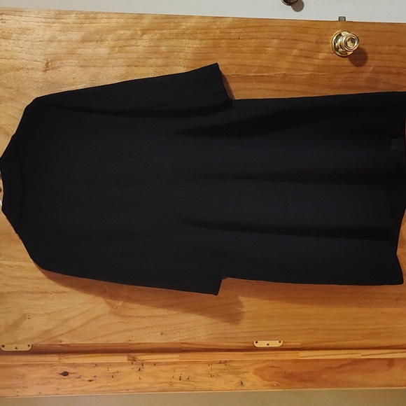 Tahari ASL Womens Double-Breasted Three-Quarter Length Dressy Overcoat Black 16 - Picture 8 of 14